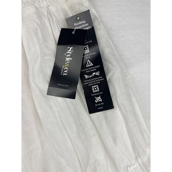 Women’s Style & Co Size 1X White Maxi Skirt with Neon Pink Embroidery. - Picture 2 of 4